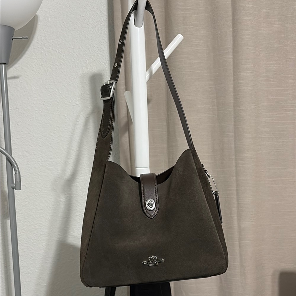 Coach Hadley Convertible Crossbody Suede-Espresso